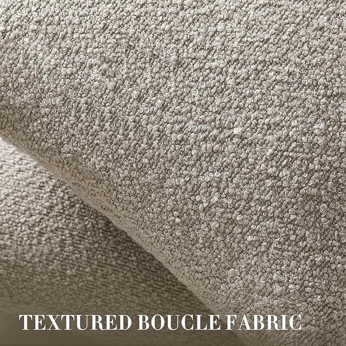 Throw Pillow Covers 20 x 20 Inch Set of 2, Accent Soft Boucle Textured Pillow Cover, Decorative Solid Color Cozy Cushion Pillow Case for Couch Bedroom Sofa Living Room Home Decor, Oatmeal