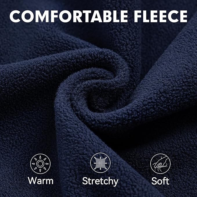 cyeollo Fleece Dog Sweater, Pullover Dog Fleece Jacket Turtleneck Sweatshirt Stretchy Vest Warm Lightweight Winter Clothes for Small Dogs, Navy Blue L