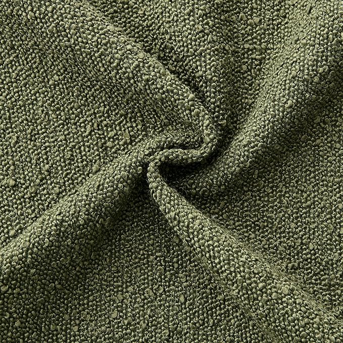 ANRODUO Pack of 2 Textured Boucle Throw Pillow Covers Soft Moss Green Decorative Accent Solid Pillow Cases Cozy Modern Couch Cushion Case for Sofa Bedroom Living Room Spring Home Decor, 20 x 20 Inch