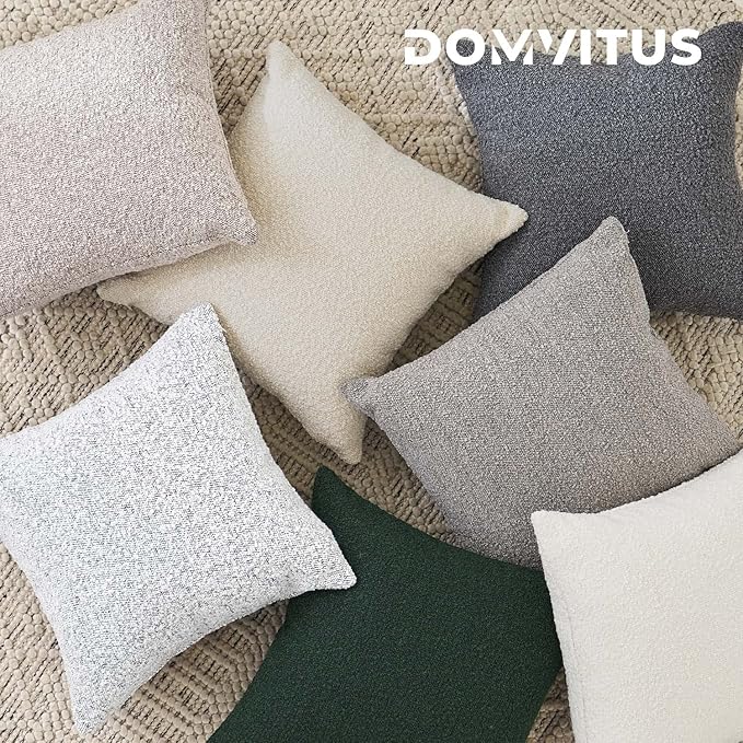 DOMVITUS Boucle Pillow Covers 12x20 Luxury Throw Pillow Covers Decorative Pillows for Bed Sofa Pillows for Living Room Accent Couch Pillows Soft Cushion Case, 1PC, Buttery Cream