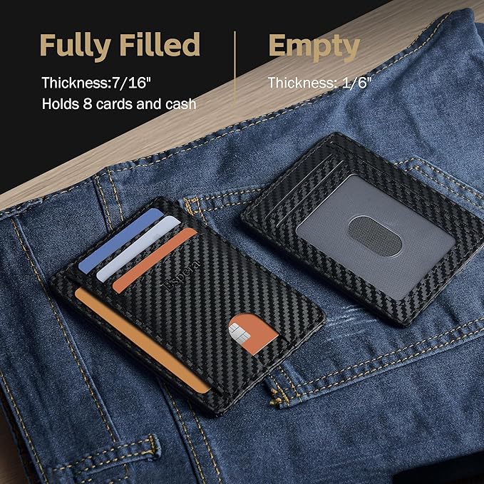 Espera Slim Minimalist Wallet for Men and Women, RFID Blocking Credit Card Holder, Thin Front Pocket Travel ID Case, Gifts for Men