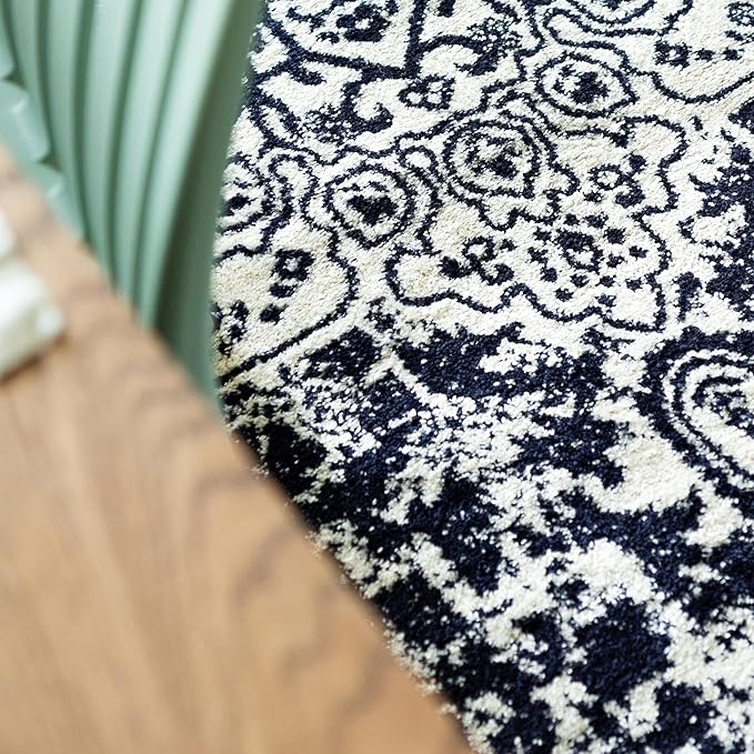 Rugs.com Arlington Collection Rug – 7' x 10' Blue Medium-Pile Rug Perfect for Living Rooms, Large Dining Rooms, Open Floorplans