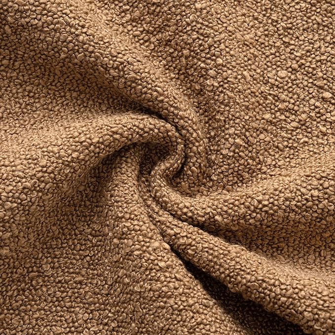 Woaboy Pack of 2 20x20 Inch Decorative Boucle Throw Pillow Covers Textured Square Pillowcaes Accent Solid Cozy Soft Cushion Covers Home Decor for Sofa Couch Living Room Home Decor,Brown