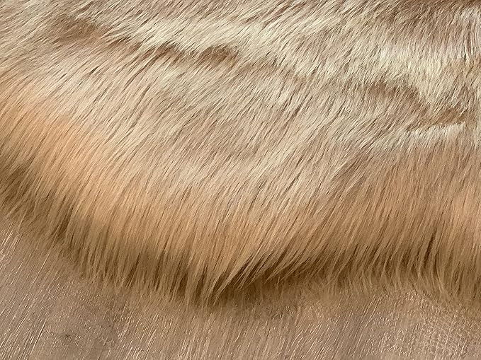 LAMBZY Faux Sheepskin Super Soft Hypoallergenic Silky Shag Bear Rug for Living Room, Kids Room, Sofa (2'x3', Beige)