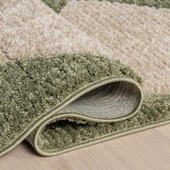 Nuloom Marissa Green/Ivory, 9' x 12', Diamond, Tassel, Soft and Cozy, High Traffic, Stain Resistant, Easy Clean, Durable Area Rug for Bedroom, Living Room, Dining Space, Den, Foyer, Entryway