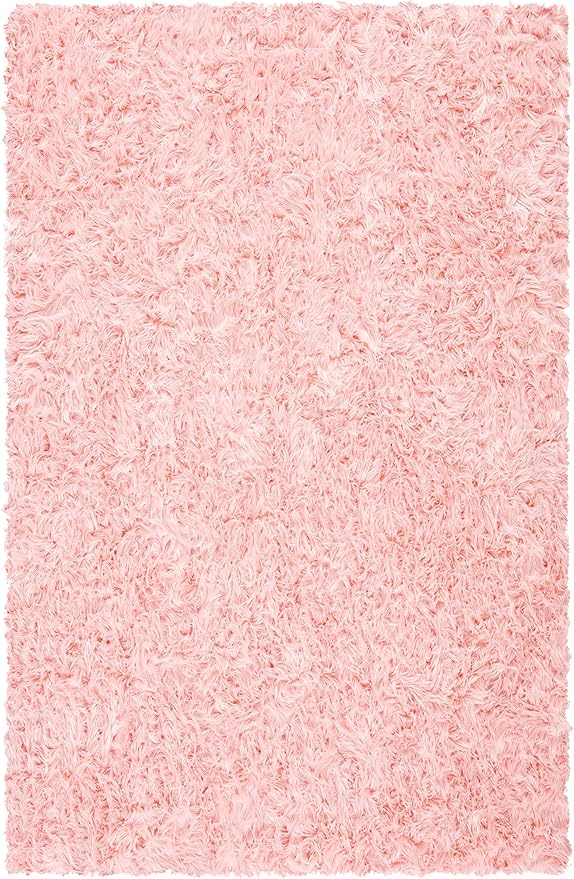 SAFAVIEH Faux Sheep Skin Collection 5' x 8' Pink FSS235G Silken Glam 2.35-inch Thick Area Rug
