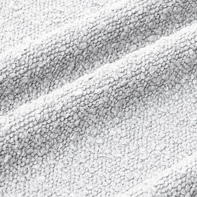 Mixhug Decorative Boucle Throw Pillow Covers, Light Gray, 12 x 20 Inches, Pack of 2 - Textured Boho Pillow Covers for Couch and Bed