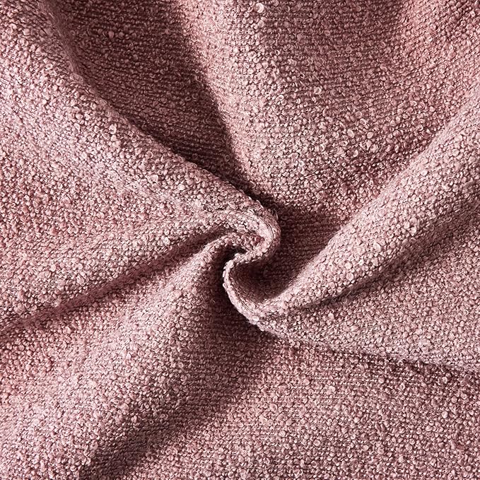 Boucle Decorative Throw Pillow Covers for Couch Set of 2, 24x24 inches, Pink