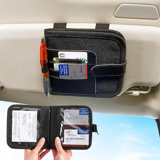 High Road Car Visor Organizer and Registration and Insurance Card Holder with Clear Document Pockets and 3 Card Holders - Vehicle Document Holder for Cars, Trucks and SUVs