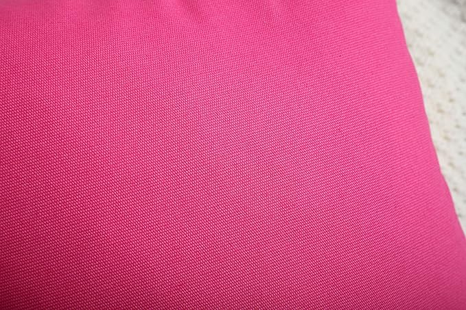 TangDepot Handmade Decorative Solid 100% Cotton Canvas Throw Pillow Covers/Pillow Shams, (14"x14", Hot Pink)