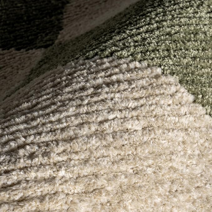 Nuloom Marissa Green/Ivory, 9' x 12', Diamond, Tassel, Soft and Cozy, High Traffic, Stain Resistant, Easy Clean, Durable Area Rug for Bedroom, Living Room, Dining Space, Den, Foyer, Entryway