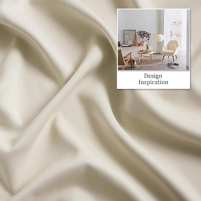 DUALIFE Extra Long Cream Beige 120 Inch Length Curtains 10 FT Blackout Window Drapes for Bedroom Room Darkening Grommet Curtains 60 x 120 Inches Long Buttercream 2 Panels