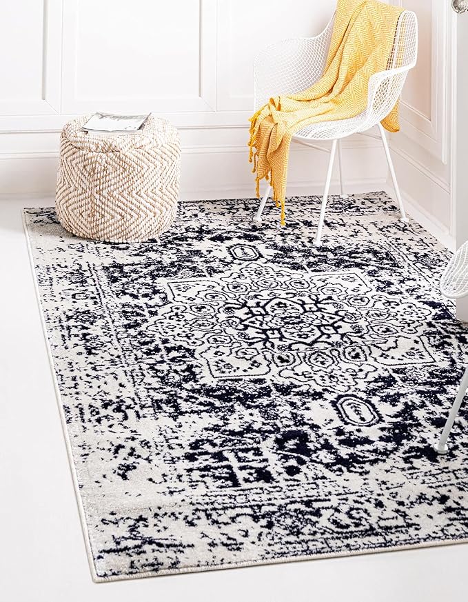 Rugs.com Arlington Collection Rug – 3' x 5' Blue Medium-Pile Rug Perfect for Living Rooms, Large Dining Rooms, Open Floorplans