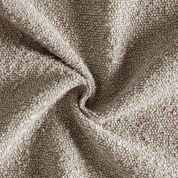 MIULEE 20x20 Inch Decorative Pillow Covers for Couch Bed Set of 2 Textured Boucle Neutral Winter Throw Pillows Light Taupe Accent Solid Cushion Pillowcases Sofa Livingroom Home Decor
