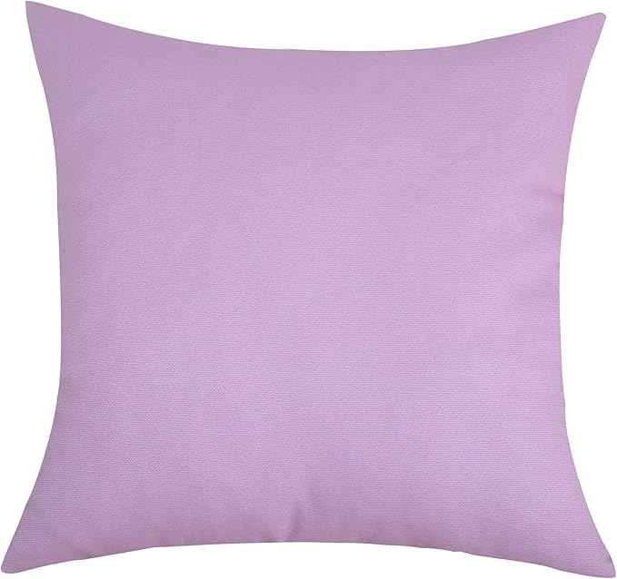 TangDepot Cotton Solid Throw Pillow Covers, 22" x 22" , Light Purple Lavende, 1 Count (Pack of 1)
