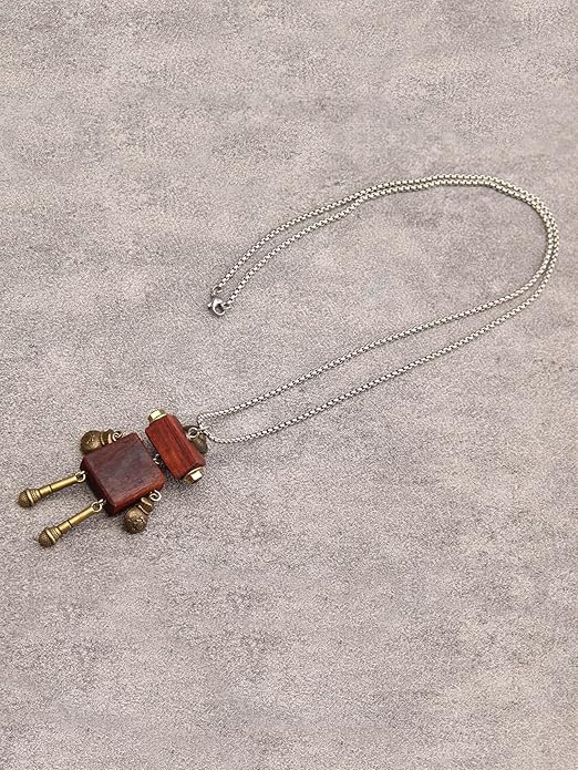 Leather Necklace for Women Boho Choker Necklace Long Cord Leather Pendant Bohemian Neckalce Vintage Alloy Pendant Leather Rope Necklace Wooden Necklaces for Women
