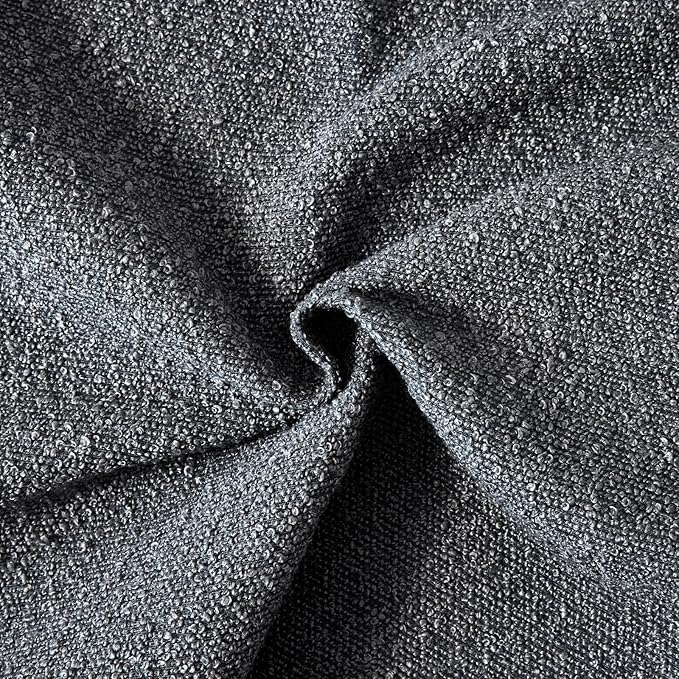 Boucle Decorative Throw Pillow Covers for Couch Set of 2, 16x16 inches, Charcoal