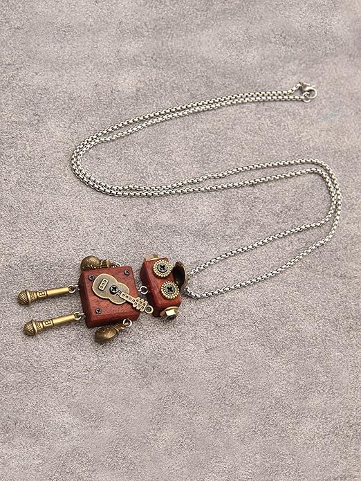 Leather Necklace for Women Boho Choker Necklace Long Cord Leather Pendant Bohemian Neckalce Vintage Alloy Pendant Leather Rope Necklace Wooden Necklaces for Women