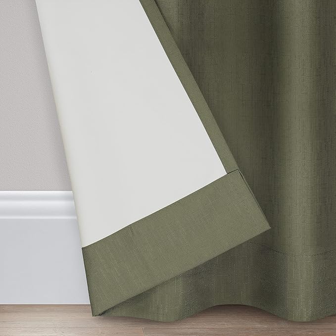 Eclipse Kendall Modern Blackout Thermal Rod Pocket Window Curtain for Bedroom or Living Room (1 Panel), 42 X 84, Artichoke (Pack of 4)