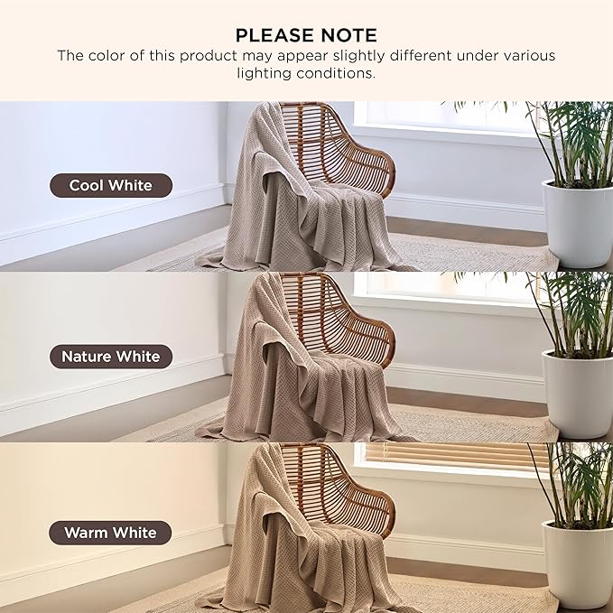 Bedsure Gentlesoft 100% Cotton Large Throw Blanket for Couch 50x70 inches - Breathable and Soft, Waffle Weave Throw Blanket for Office, Light Brown