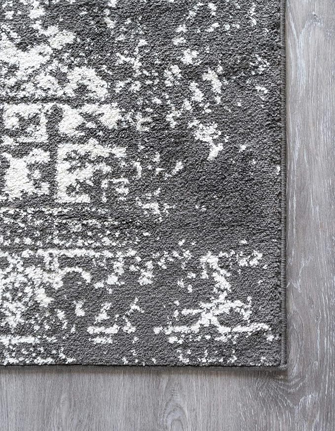 Rugs.com Arlington Collection Rug – 8 Ft Square Dark Grey Medium-Pile Rug Perfect for Living Rooms, Kitchens, Entryways
