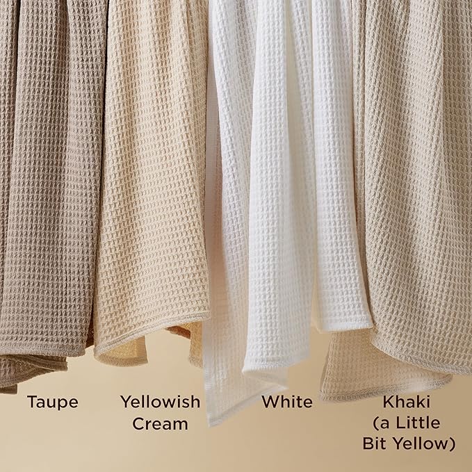 Bedsure Gentlesoft 100% Cotton Large Blanket Oversized King for Bed - Breathable Thick Waffle Weave Blanket for Summer, Couch Cover, Light Beige, 120x94 inches
