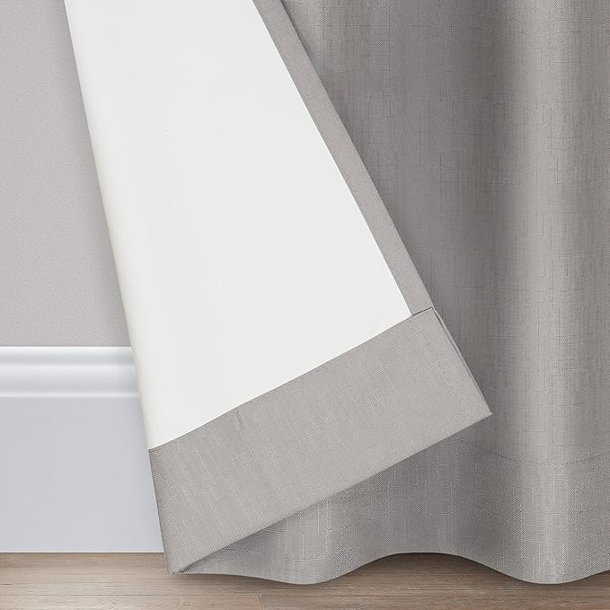 ECLIPSE Kendall Modern Blackout Thermal Rod Pocket Window Curtain for Bedroom or Living Room (1 Panel), 42 X 84, Grey