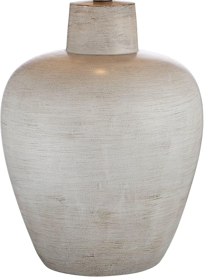 Regency Hill Glenn Rustic Country Cottage Style Table Lamps 27" Tall Set of 2 Southwest Urn Neutral Fabric Drum Shade Decor for Living Room Bedroom House Bedside Nightstand Home Office