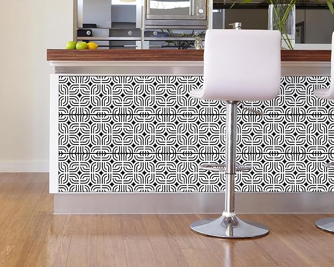 FLFK Wallpaper Border - Black and White Peel and Stick Wall Borders Decal Trim Geometric Pattern 9" x 240"