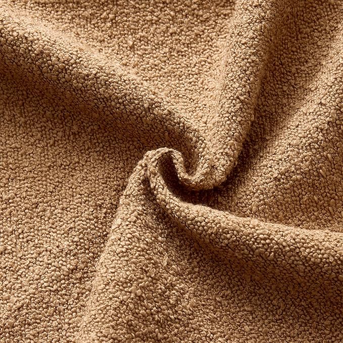 ANRODUO Pack of 2 Textured Boucle Throw Pillow Covers Soft Tobacco Brown Euro Decorative Accent Solid Pillow Cases Cozy Modern Couch Cushion Case for Sofa Bedroom Living Room Home Decor, 24 x 24 Inch