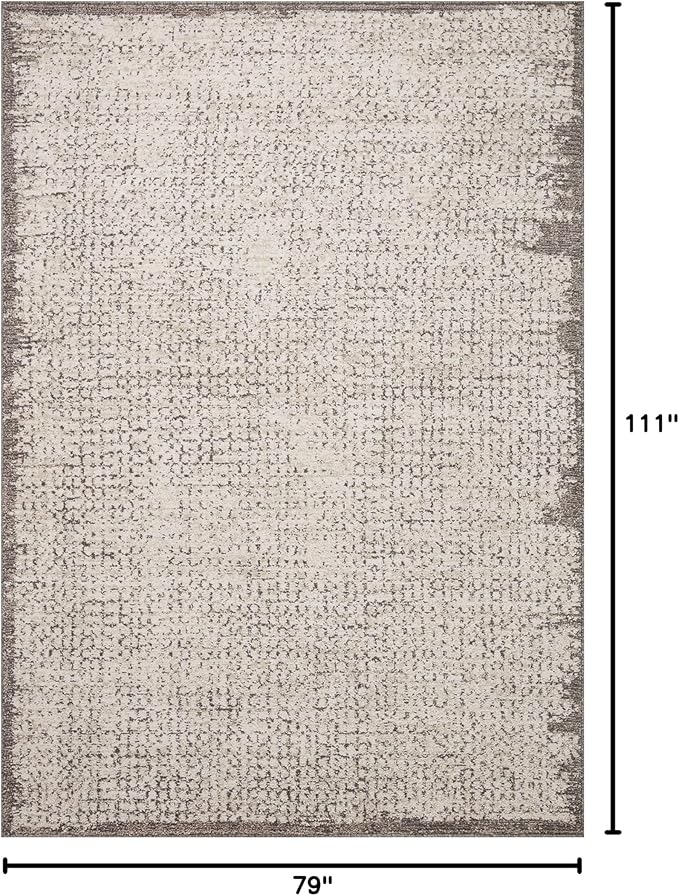 Loloi Darby Collection DAR-04 Ivory/Stone 6'-7" x 9'-3" Area Rug