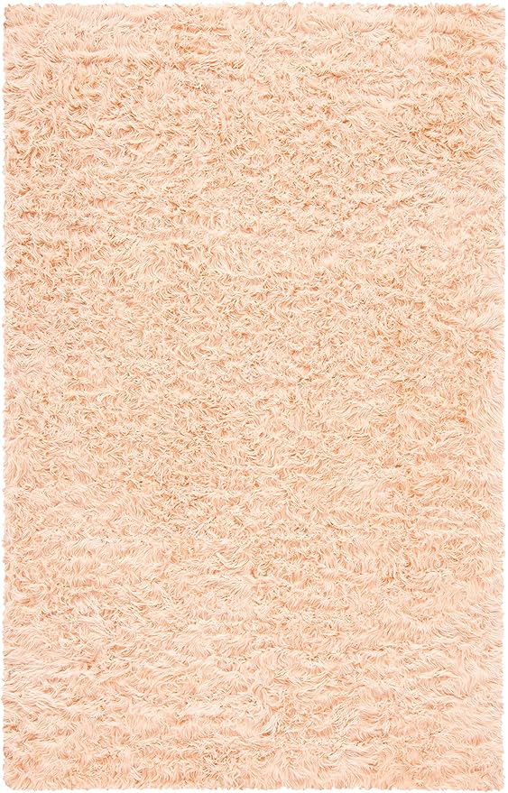 SAFAVIEH Faux Sheep Skin Collection 6' x 9' Light Pink FSS235U Silken Glam 2.35-inch Thick Area Rug