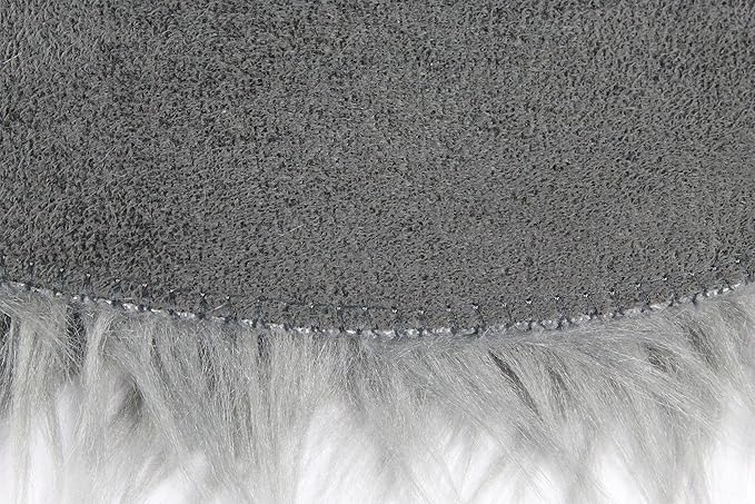 Nouvelle Legende Faux Fur Sheepskin Rug Duo, Soft, Plush, Premium High-Pile Accent Rug for Bedrooms, Hallways & Living Spaces, Warm & Cozy, Decorative, Faux Leather Backing, Easy Care, 23" x 73", Gray