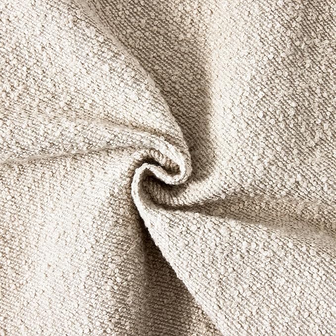 Boucle Decorative Throw Pillow Covers for Couch Set of 2, 26x26 inches, Beige