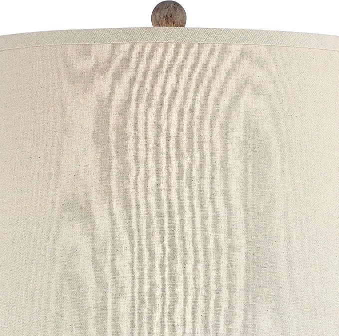 Regency Hill Glenn 27" Tall Urn Natural Cottage Southwestern Table Lamps Set of 2 WiFi Smart Socket Gray Terra Cotta Living Room Bedroom Bedside Nightstand House Office Home Reading Beige Shade