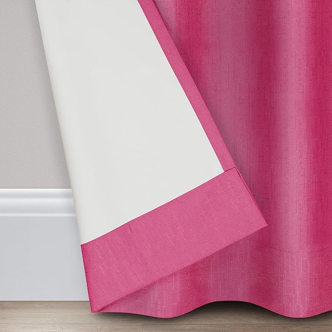 ECLIPSE Kendall Modern Blackout Thermal Rod Pocket Window Curtain for Bedroom or Living Room (1 Panel), 42" x 84", Raspberry