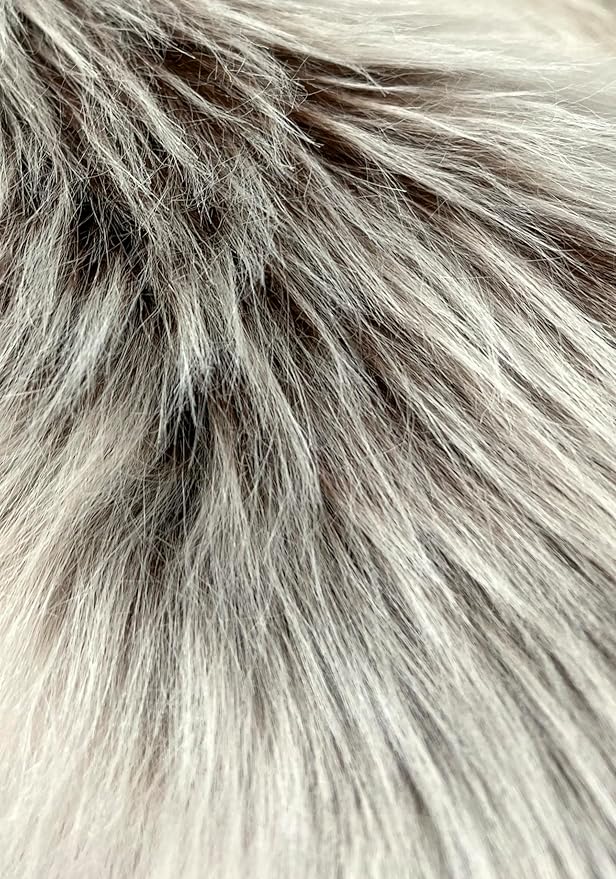 Free Shape Luxury Soft Fluffy Shag Area Rug Sexto 6 Pelts 6'x6',180x180 cm - Vegan Fur Ultra Soft Indoor Carpet Nursery Rugs for Bedroom Home Decor, Brown with Beige Tips