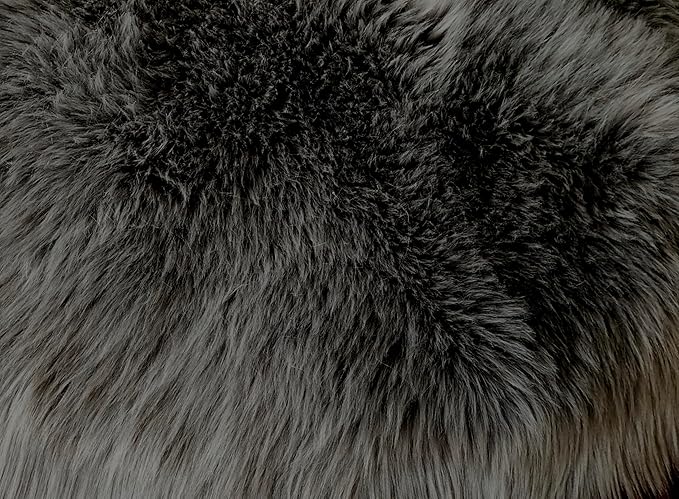 Free Shape Luxury Soft Fluffy Shag Area Rug Double 2'x6', 60x180cm - Vegan Fur Ultra Soft Indoor Carpet Nursery Rugs for Bedroom Home Decor, Dark Grey