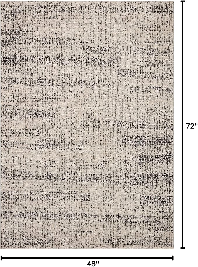 Loloi Darby Collection DAR-02 Oatmeal/Charcoal 4'-0" x 6'-0" Accent Rug