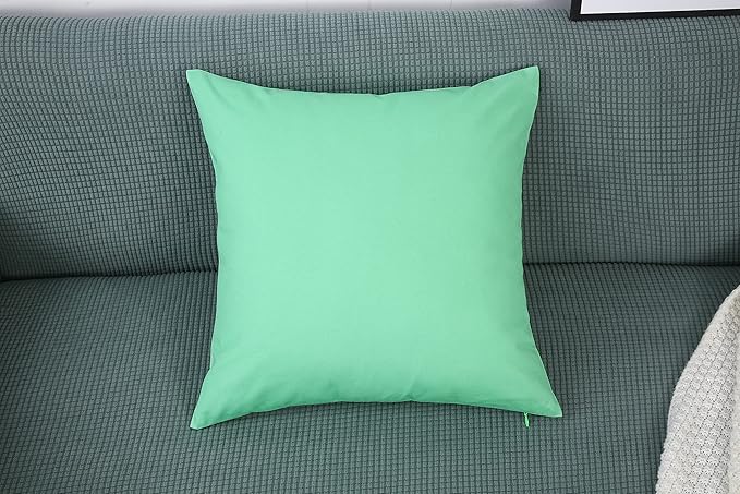 TangDepot Handmade Decorative Solid 100% Cotton Canvas Throw Pillow Covers/Cushion Covers, 45 Colors Available - (26" x 26" , Mint Green, 1 Count (Pack of 1))