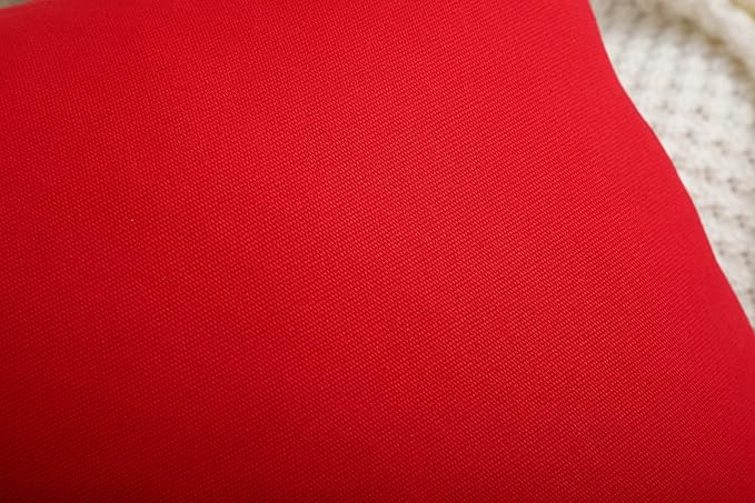 TangDepot Set of 2 Handmade Decorative Solid 100% Cotton Canvas Throw Pillow Covers/Cushion Covers, 45 Colors Available - (20"x20" 2 Pieces, Red)