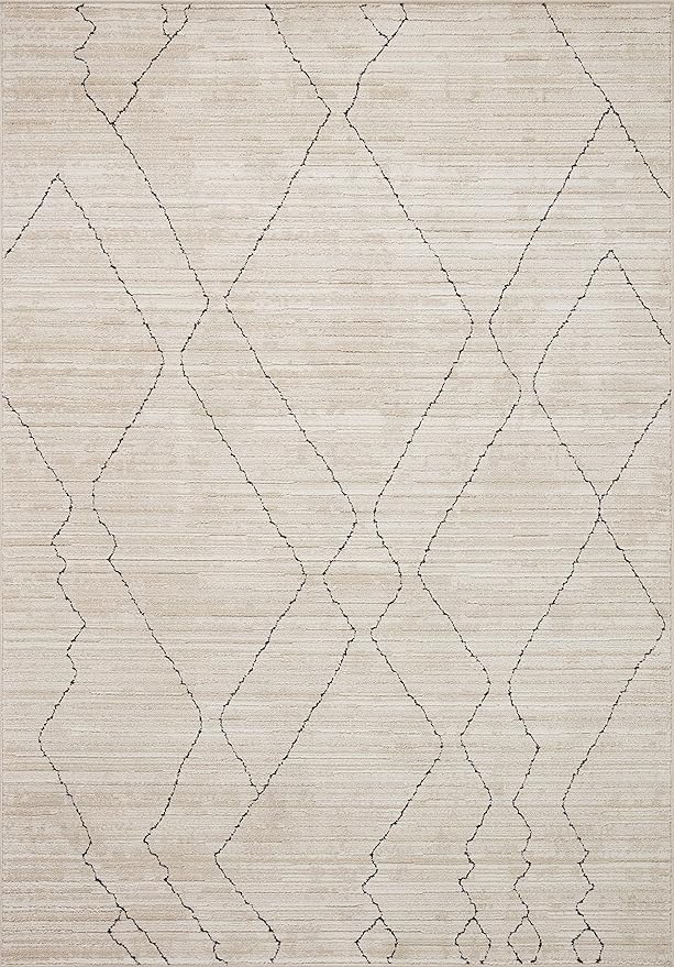 Loloi Darby Collection DAR-03 Sand/Charcoal 6'-7" x 9'-3" Area Rug