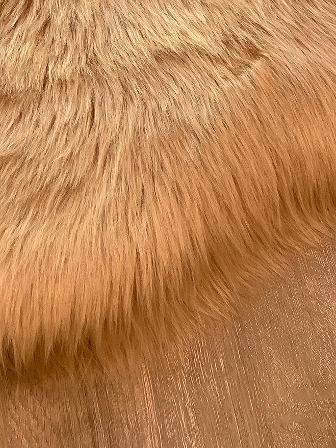 LAMBZY Faux Sheepskin Super Soft Hypoallergenic Silky Shag Rug for Living Room, Kids Room, Sofa (Octo 8 Pelts 6'x8', Beige)