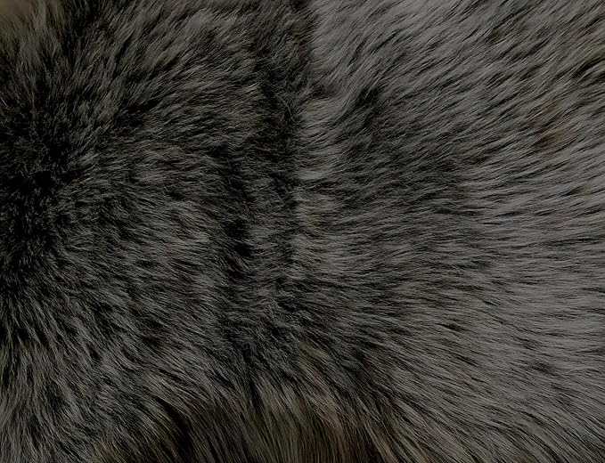 Free Shape Luxury Soft Fluffy Shag Area Rug Decto 10 Pelts 6'x10', 180x300cm - Vegan Fur Ultra Soft Indoor Carpet Nursery Rugs for Bedroom Home Decor, Dark Grey