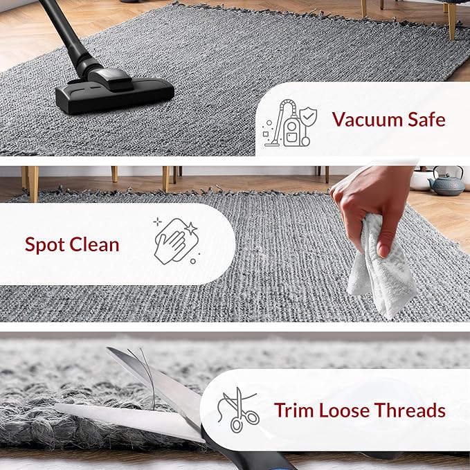 Nuloom Daniela Grey, 2'6" x 8', Handmade, Jute, Tassel, Soft and Textured, High Traffic, Stain Resistant, Easy Clean, Durable Runner for Bedroom, Living Room, Dining Space, Foyer, Entryway