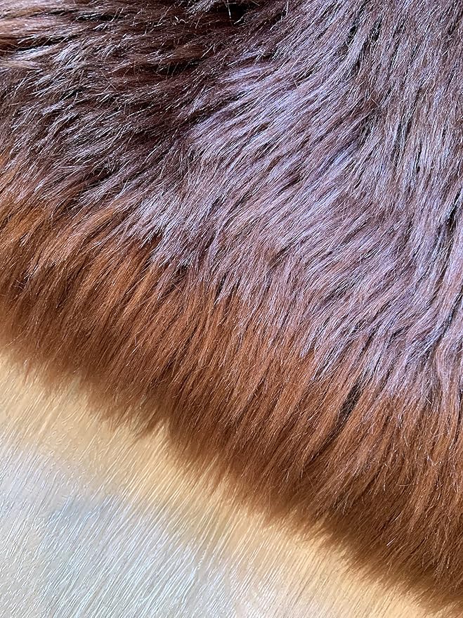 LAMBZY Faux Sheepskin Super Soft Hypoallergenic Silky Shag Rug for Living Room, Kids Room, Sofa (Decto 10 Pelts 6'x10', Brown)