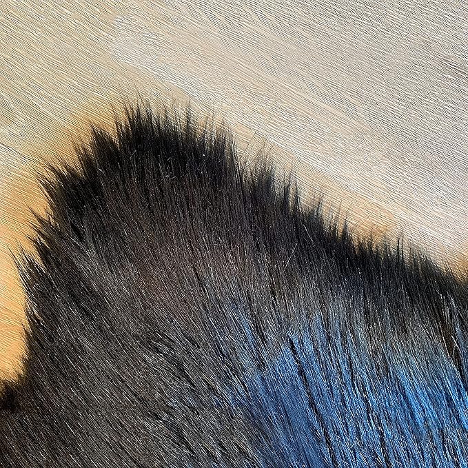 LAMBZY High Pile Super Fluffy Soft Faux Sheepskin Rug | Faux Sheepskin Rugs for Living Room Playroom Bedroom | Classic Super Soft to Touch Rug (6'x9', Black)
