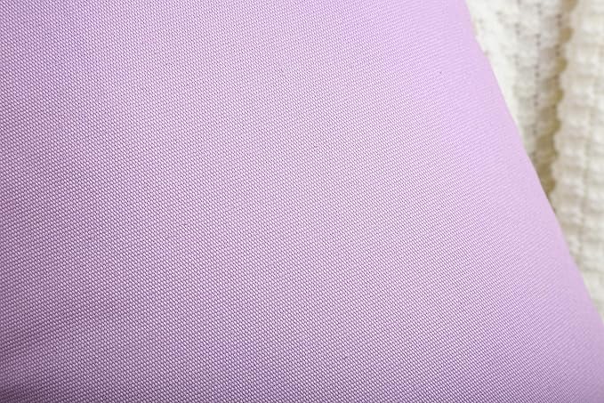 TangDepot Set of 2 Handmade Decorative Solid 100% Cotton Canvas Throw Pillow Covers/Cushion Covers, 45 Colors Available - (20"x20" 2 Pieces, Light Purple Lavende)