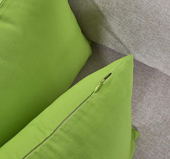 TangDepot Cotton Solid Throw Pillow Cover, 12 INCH x 12 INCH, Apple Green