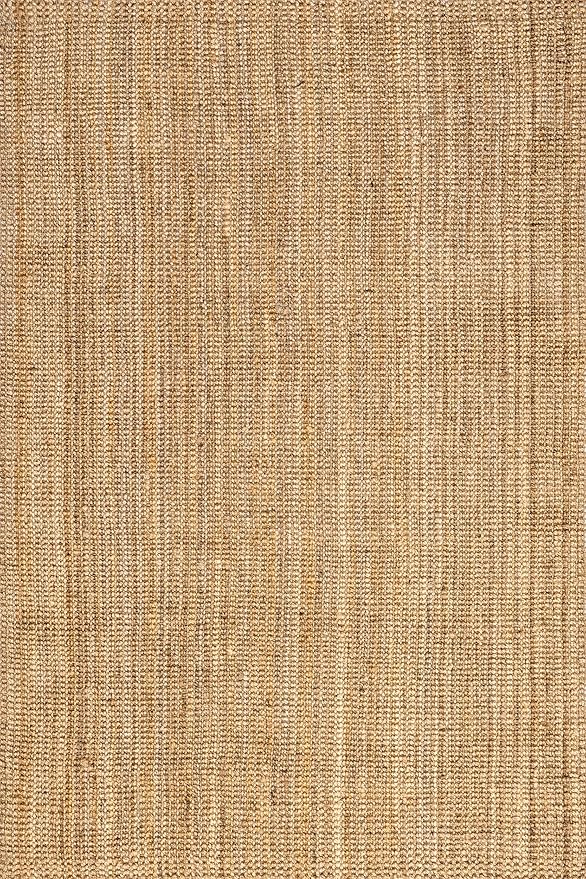 Nuloom Ashli Hand Woven, Natural, 7'6" x 9'6", Farmhouse, Jute, Soft and Textured, High Traffic, Stain Resistant, Easy Clean, Durable Area Rug for Bedroom, Living Room, Dining, Den, Foyer, Entryway